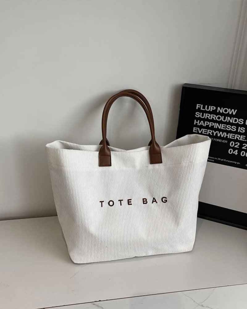 Letter Print Tote Bag