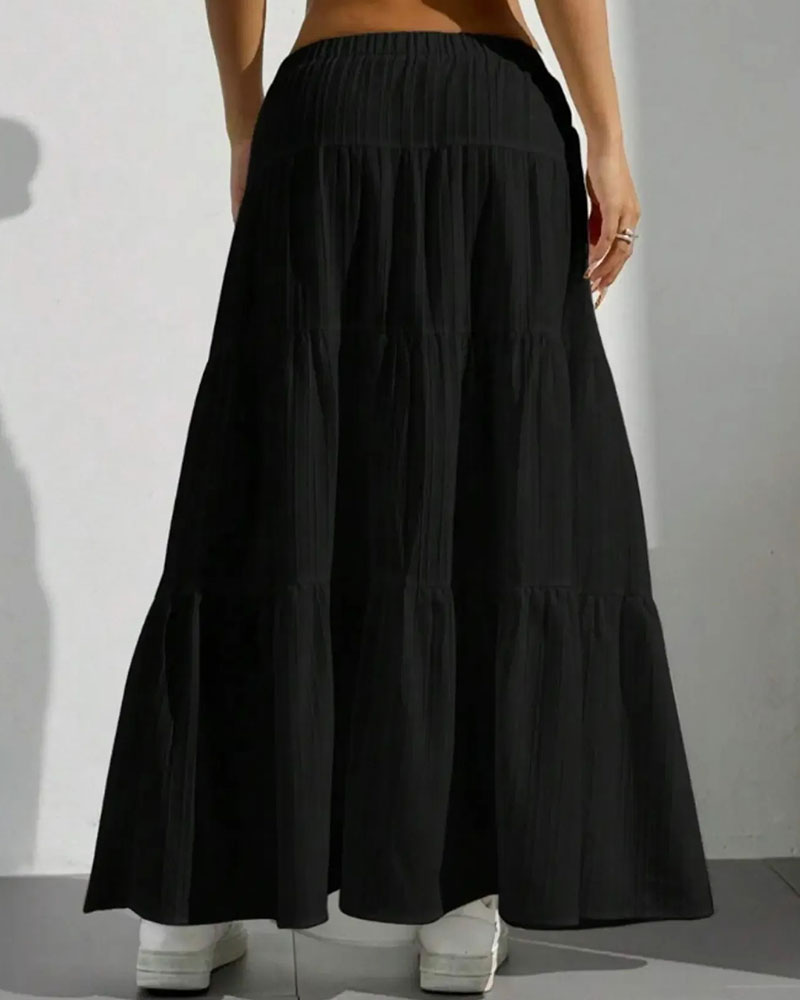 Wrap Tie Layered Skirt