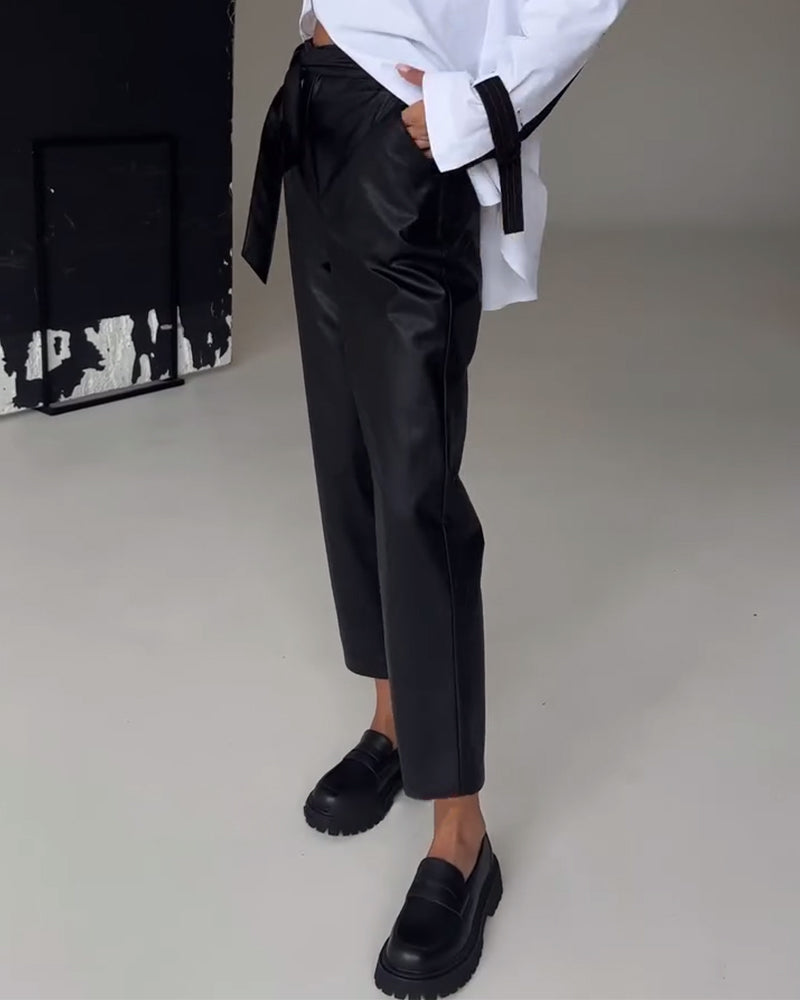 Slim fit leather pants