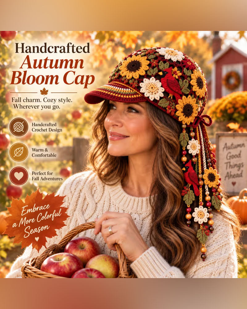 🍂 Women’s Handmade Crochet Autumn Baseball Cap