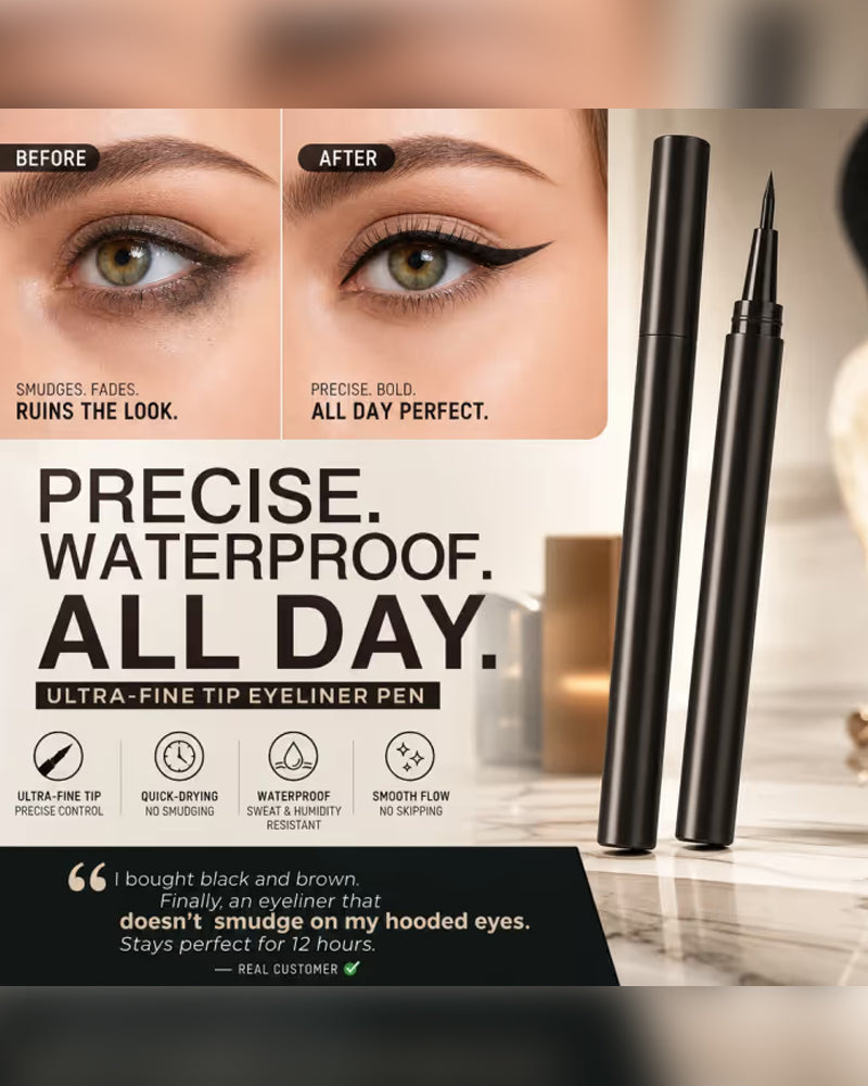 Waterproof Ultra-Fine Tip Fast-Drying Liquid Eyeliner