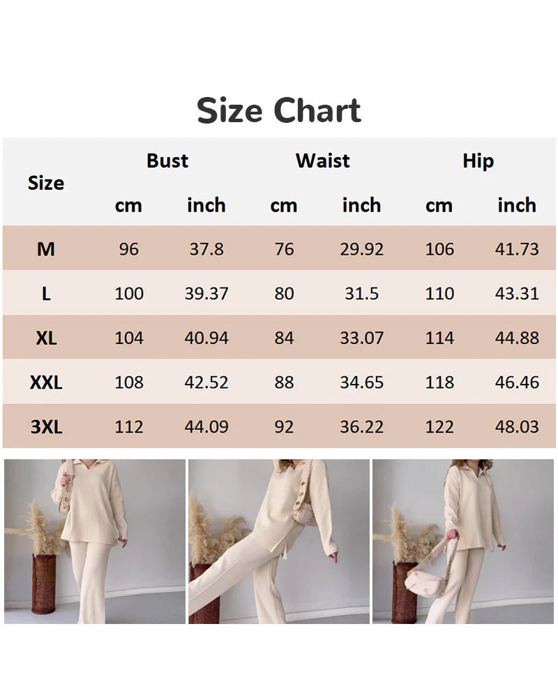 Solid - Colored and Knit Feature Two - Piece Set