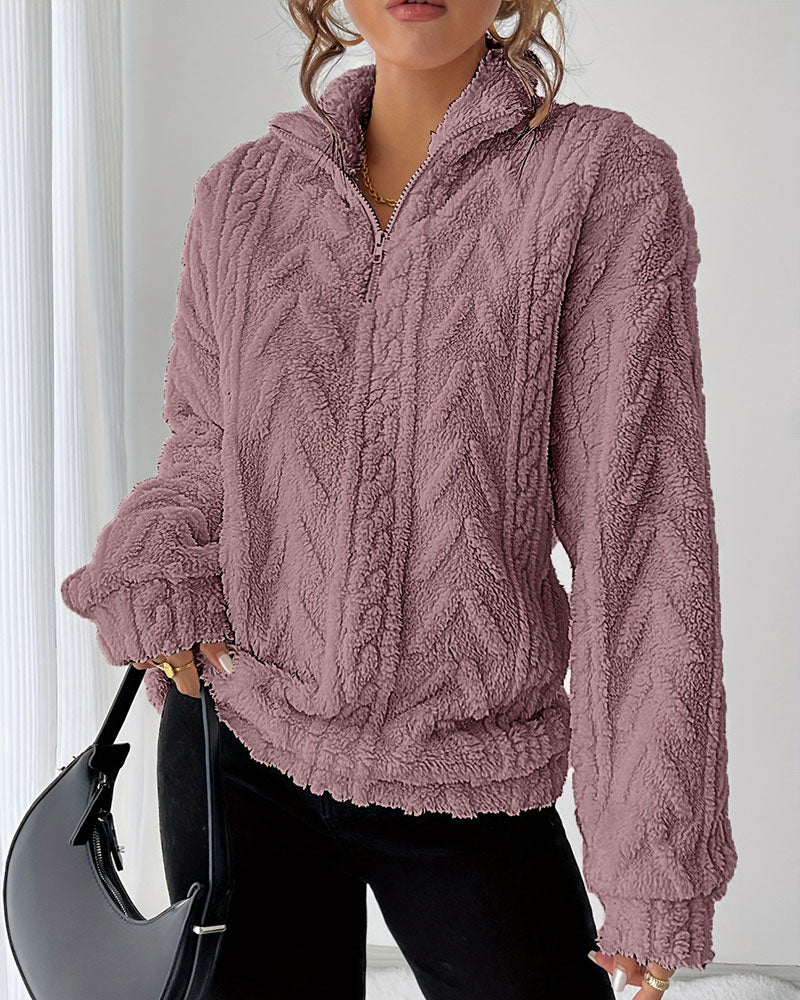 Double-Sided Fleece Half Zip Sweatshirt