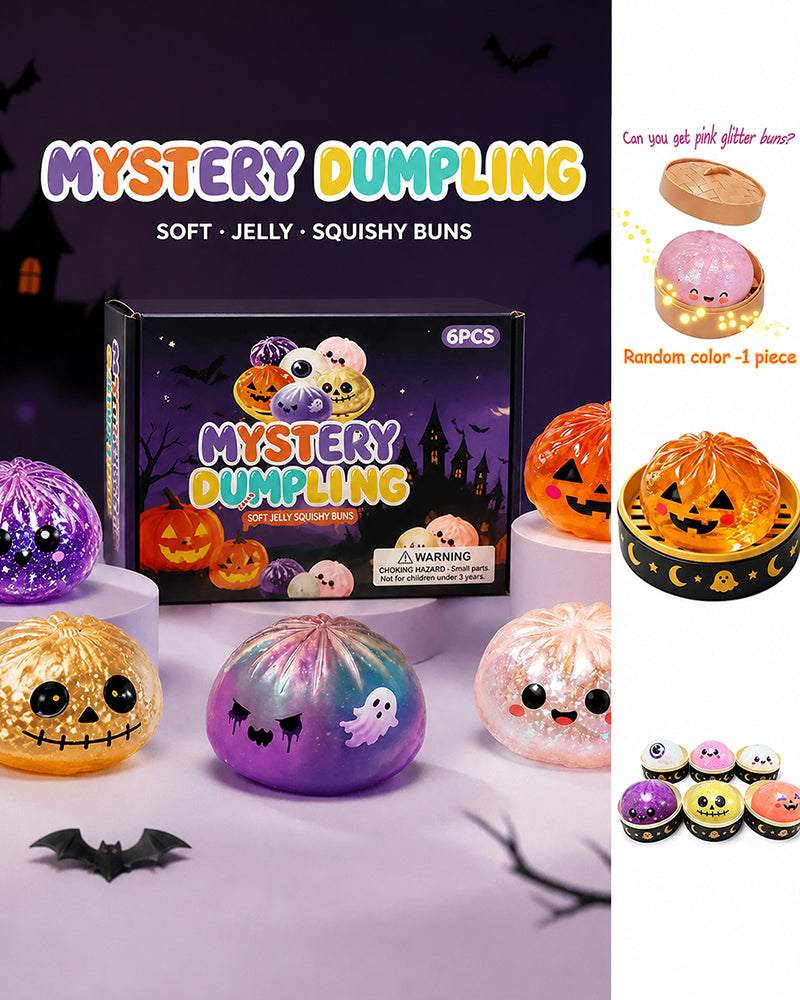 Halloween Cute Scary Ghost Maruko Squishy Squeeze Toy Set, Mini Portable Stress Toy, Sensory Products for Halloween Things, Party Treat Bag Fillers & Mini Gifts