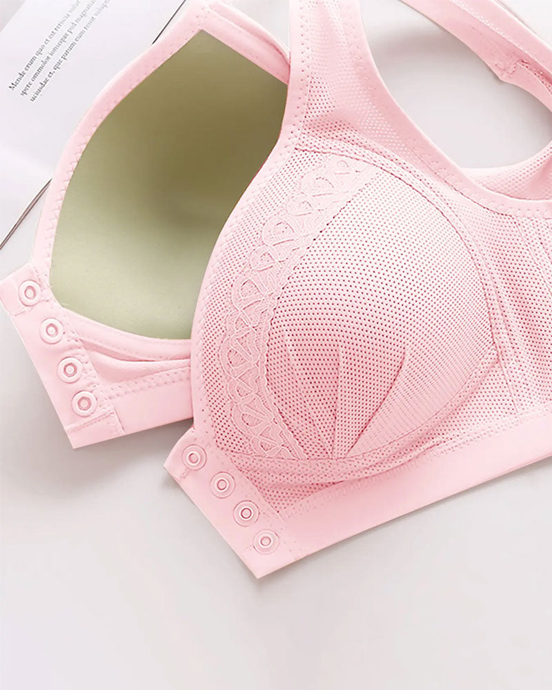 Front button breathable skin-friendly cotton bra