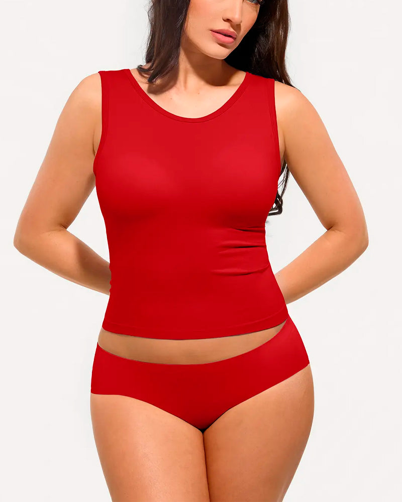 Striped Built-In Bra Tank Top