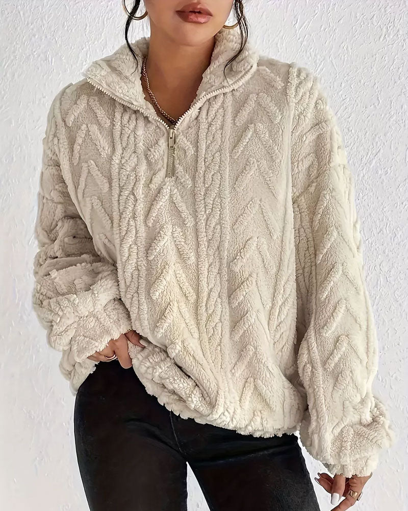 Double-Sided Fleece Half Zip Sweatshirt