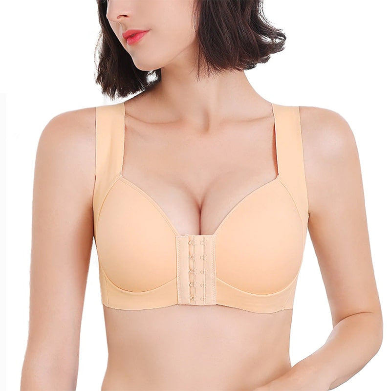 Seamless Front Closure Wire-free Push Up Bra