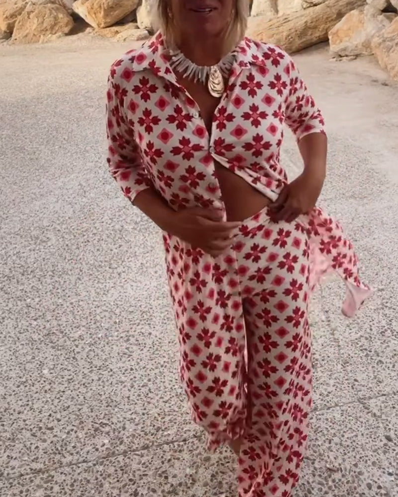 Fashion print two piece set