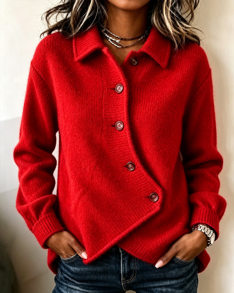 Solid Irregular Casual Coat