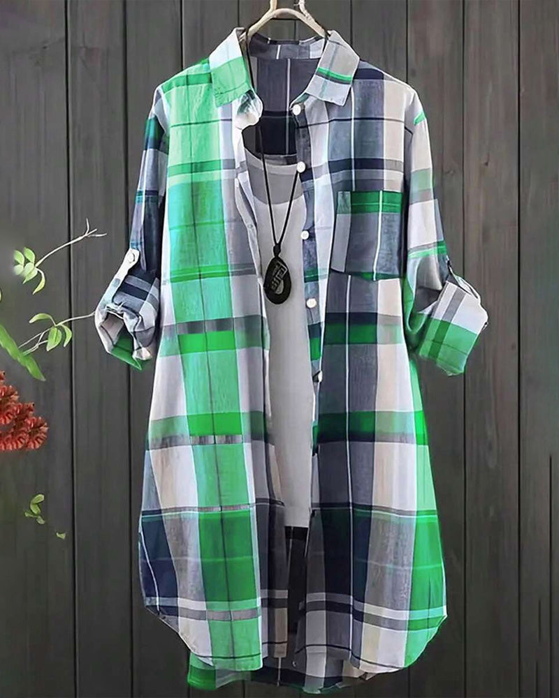 Casual Plaid Contrast Shirt