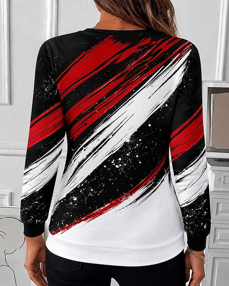 Graffiti Print Zip Pullover Hoodie
