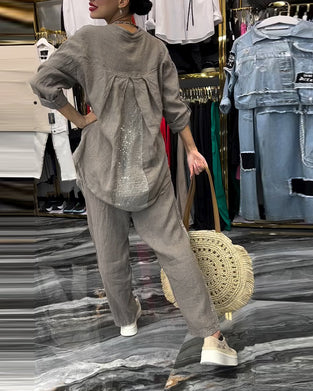 Stand Collar Pocket Casual Suit