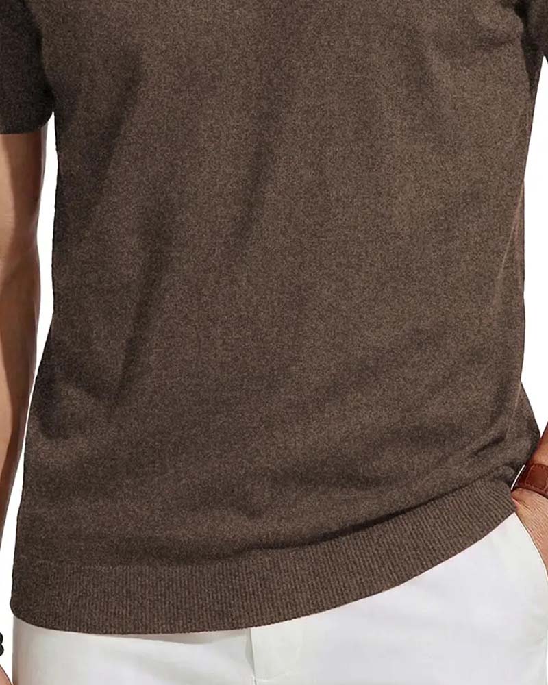 Mini V-Neck Casual Solid Pullover
