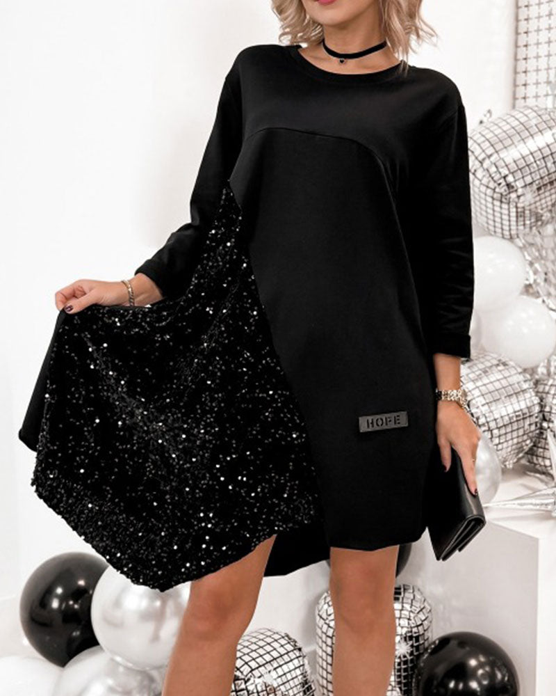 Crew Neck Irregular Dress