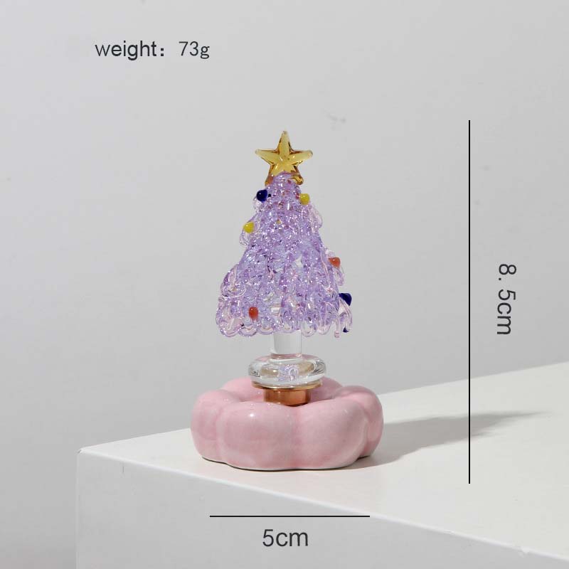 Glass Christmas Tree with Rotating Ceramic Base