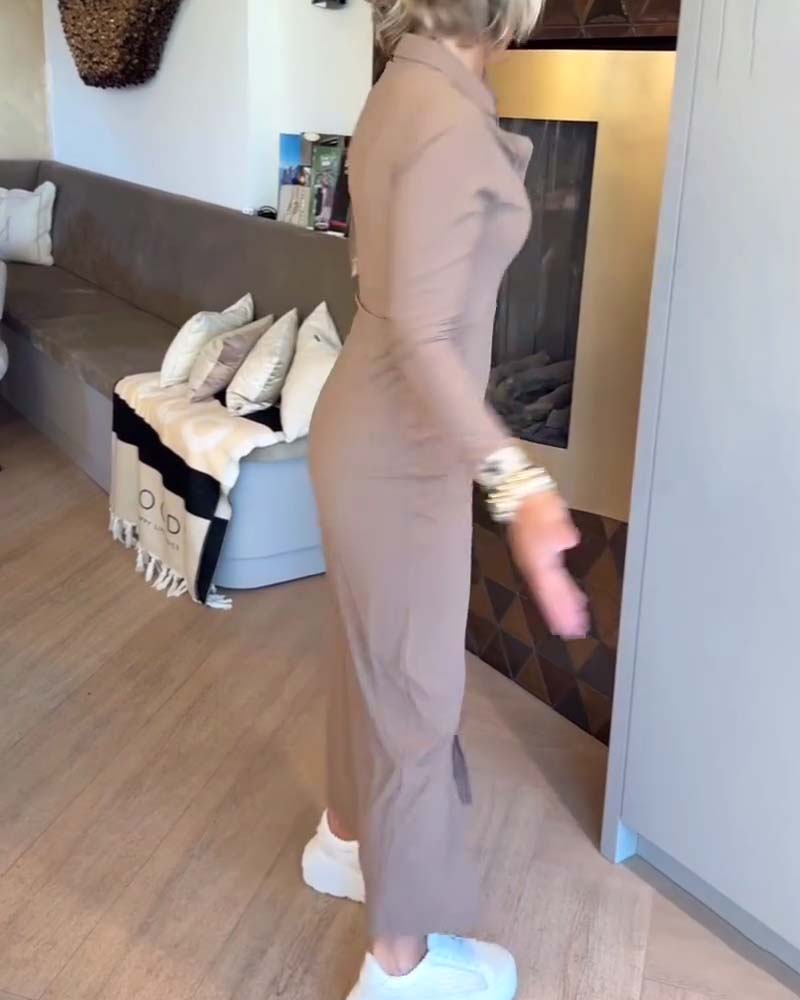 Slim-Fit Polo Neck Dress