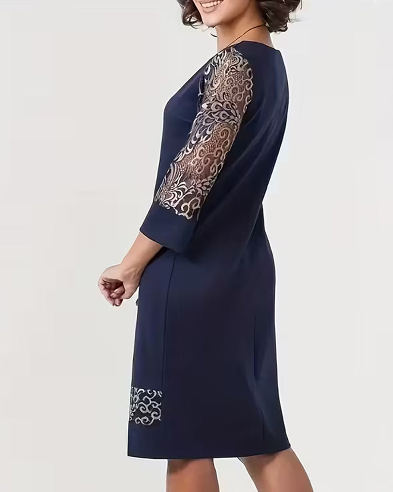 Fashionable Patchwork Straight Dress