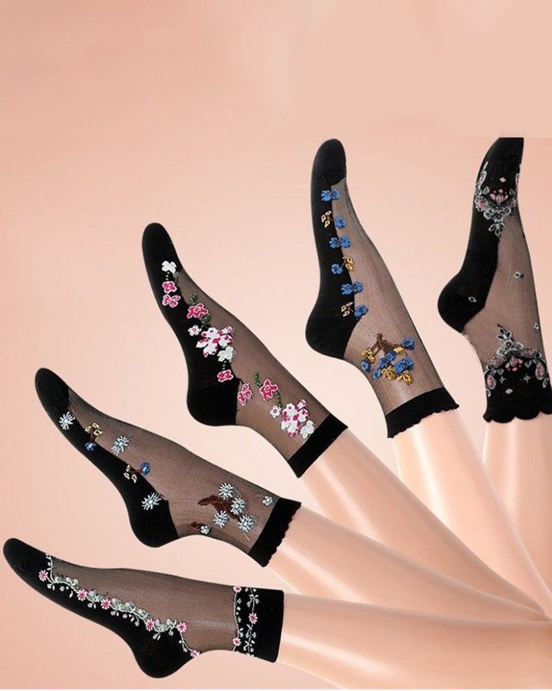 Glass Silk Crystal Socks