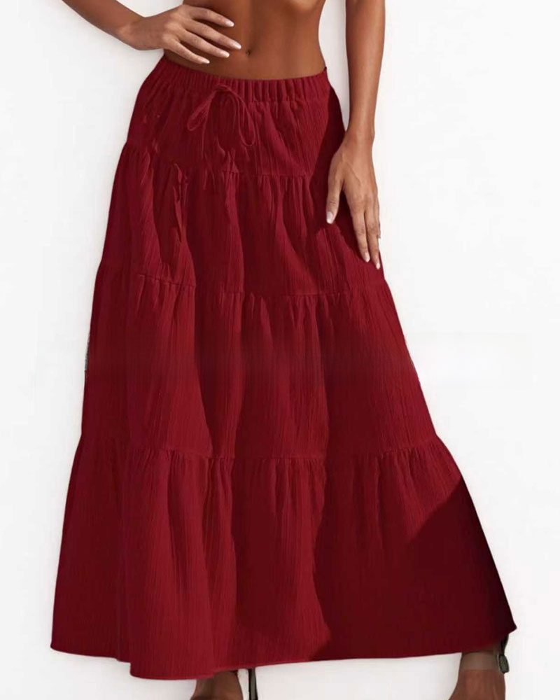 Wrap Tie Layered Skirt