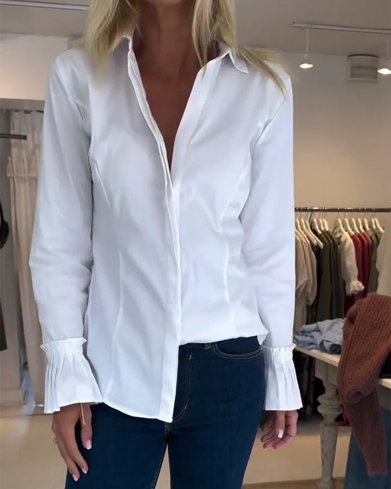 Flare Sleeve Casual Lapel Shirt