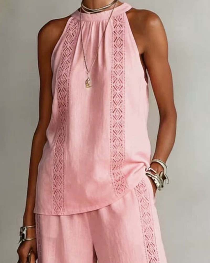 Hollow Out Halter Two-Piece Sets