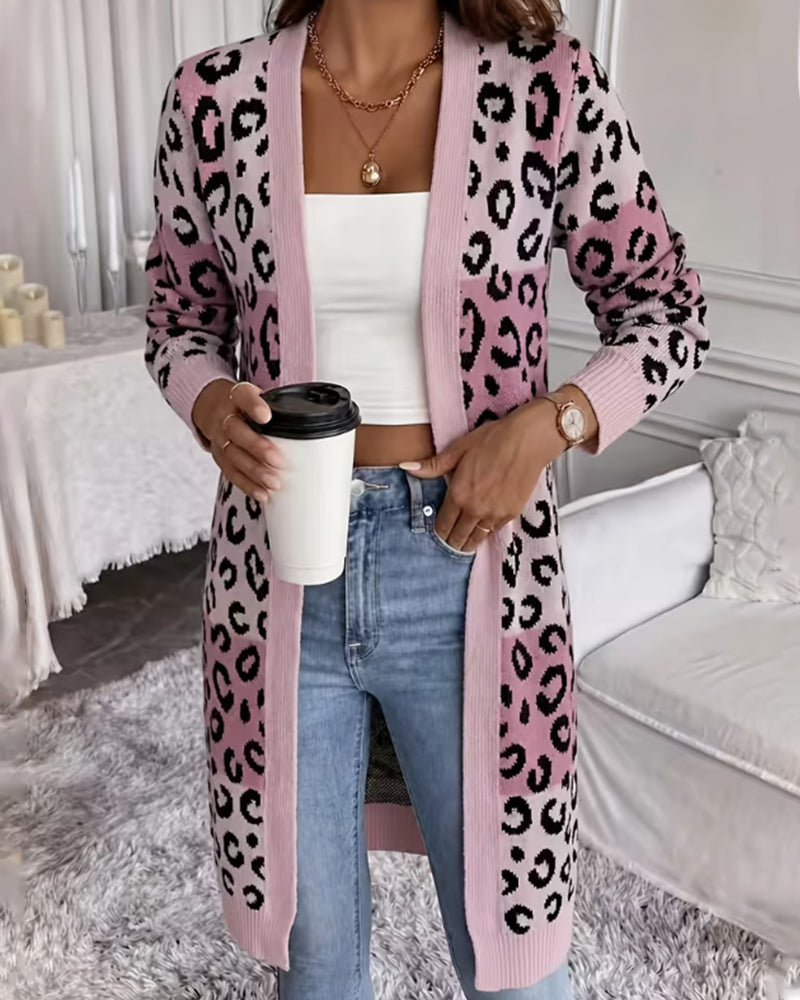 Leopard Print Long Sleeve Cardigan