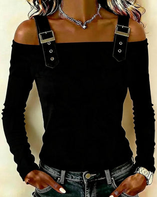 Long Sleeve Off-Shoulder Camisole Top