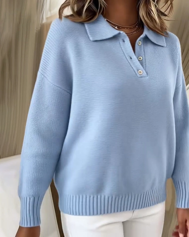 Lapel All-Match Polo Shirt Pullover