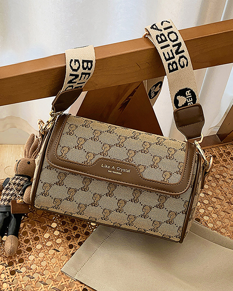 Bear Printed Simple Shoulder Bag