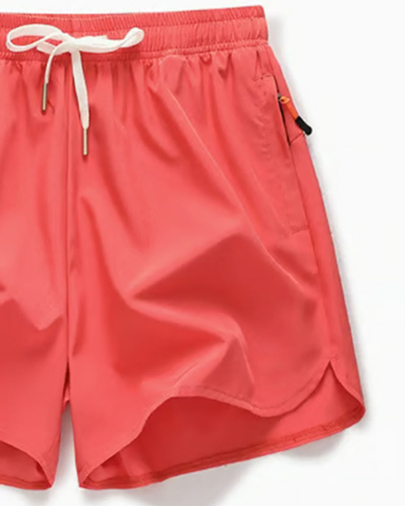 Zipper Pocket Quick Dry Dolphin Shorts