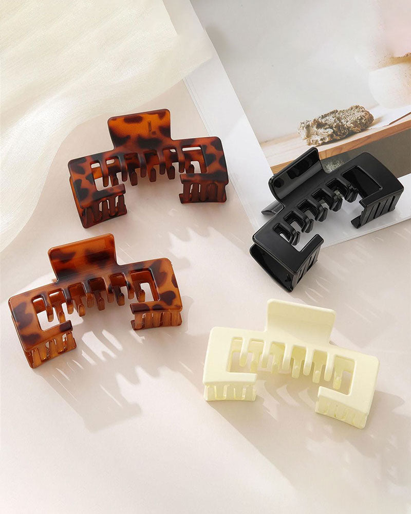 Women's Hat-Friendly Flat Leopard Print Claw Clips