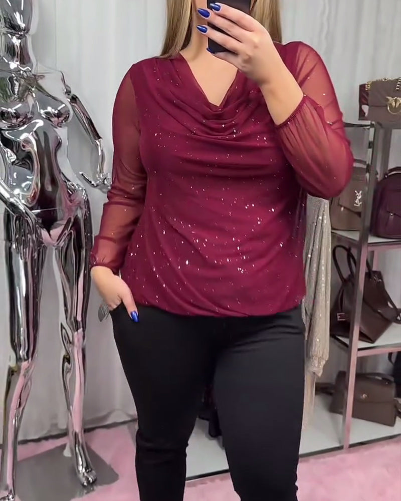 Long-Sleeved Fashionable Turtleneck Top