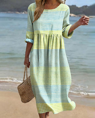 Striped Color Block Loose Dress