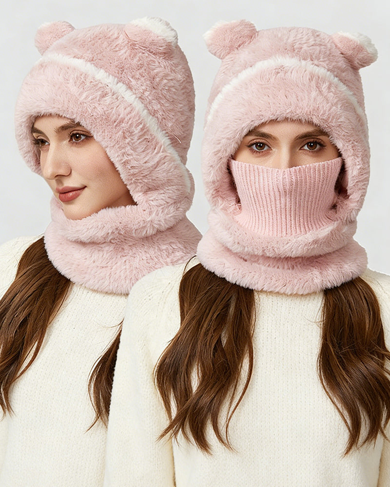 Autumn And Winter Integrated Warm Knitted Hat