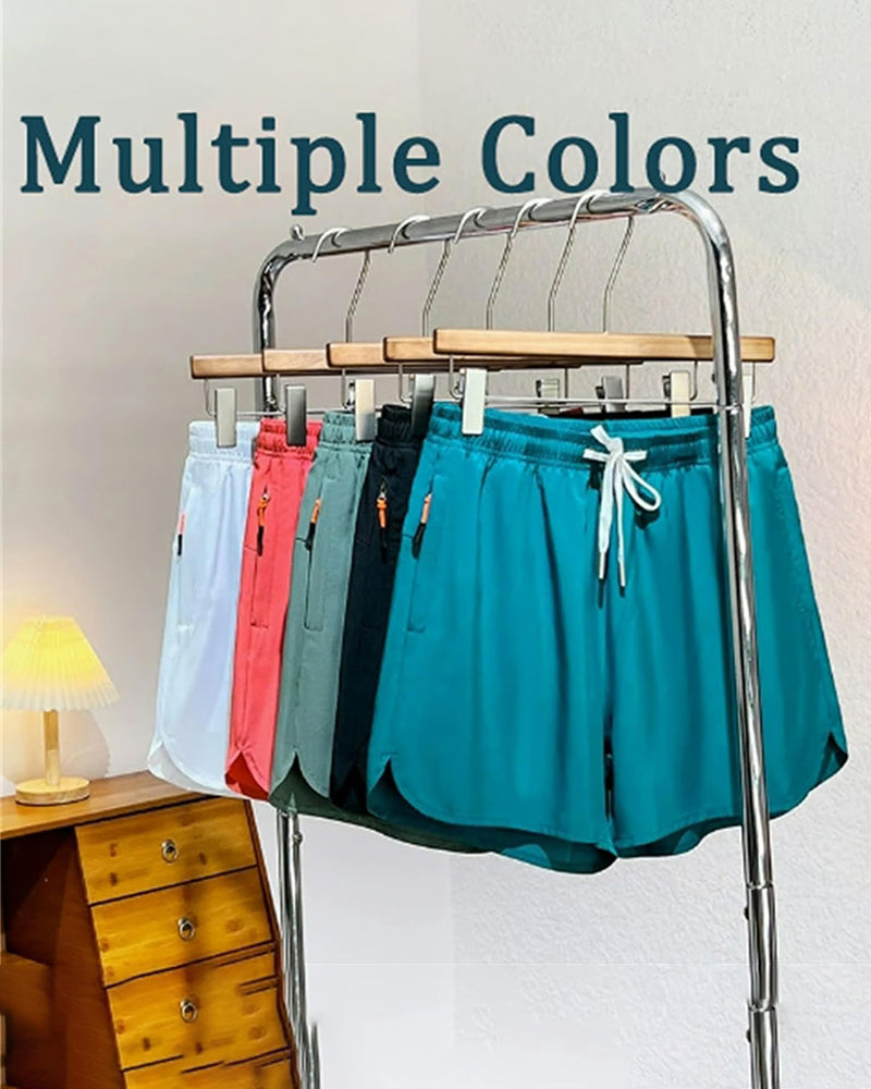 Zipper Pocket Quick Dry Dolphin Shorts