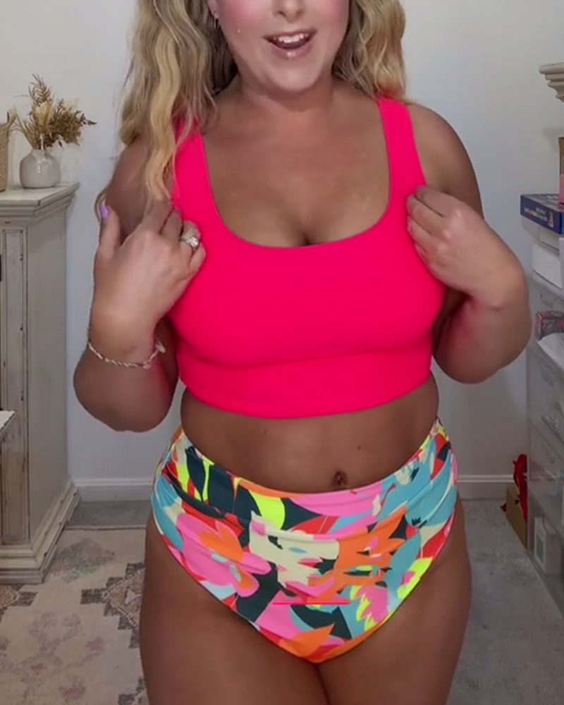 U-Neck Tie-Up Two-Piece Bikini