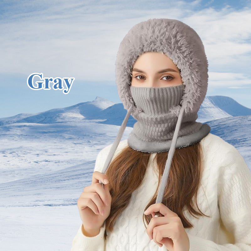 Wind-Resistant Outdoor Hat And Scarf For Women