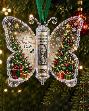 Butterfly Christmas Cash Gift Ornament