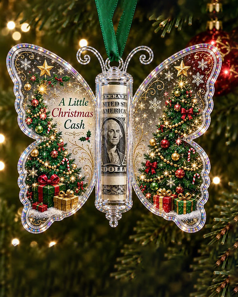 Butterfly Christmas Cash Gift Ornament