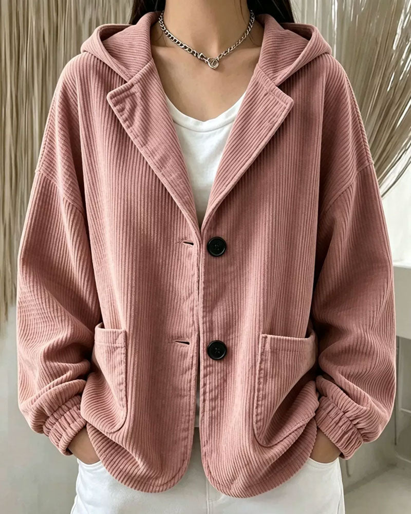 Casual Hooded Button Pocket Coat