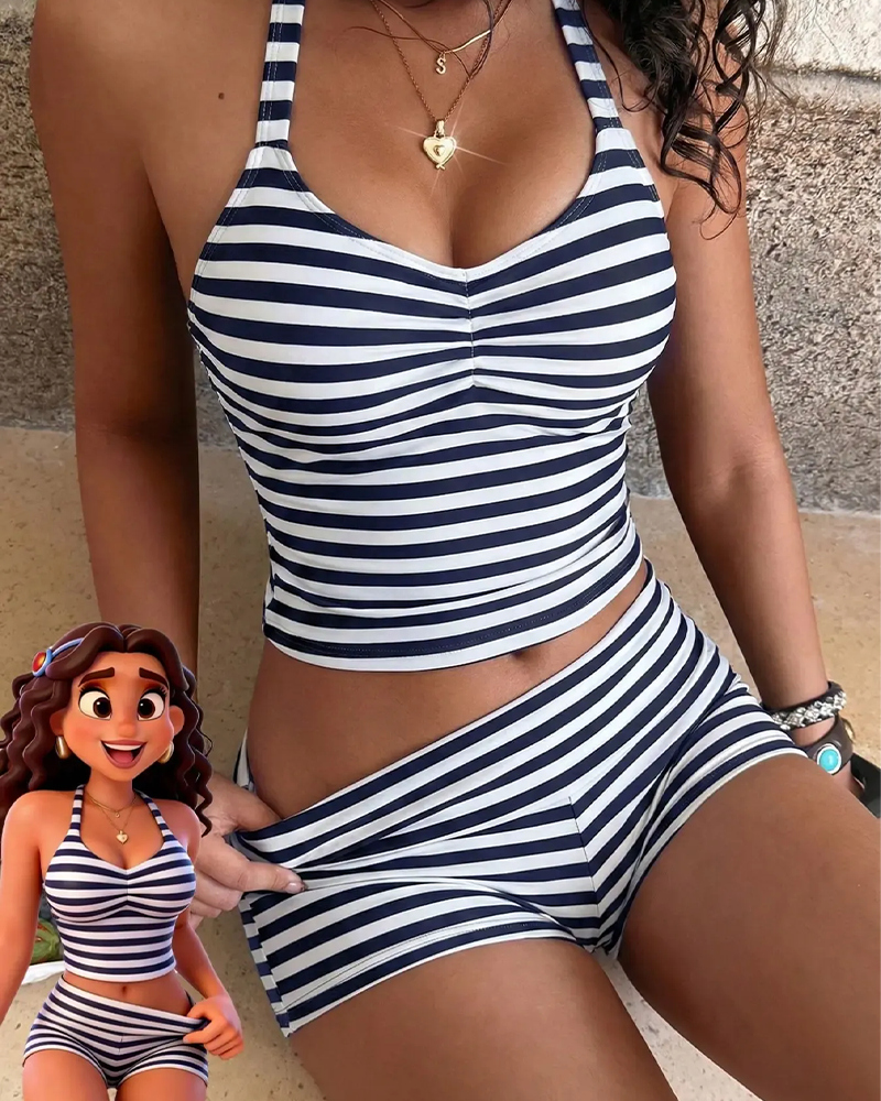 Boy Short Stripe Tankini