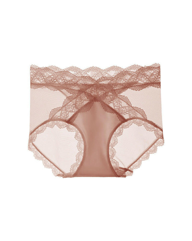 Women’s High-Waist Lace Seamless Stretch Silky Underwear