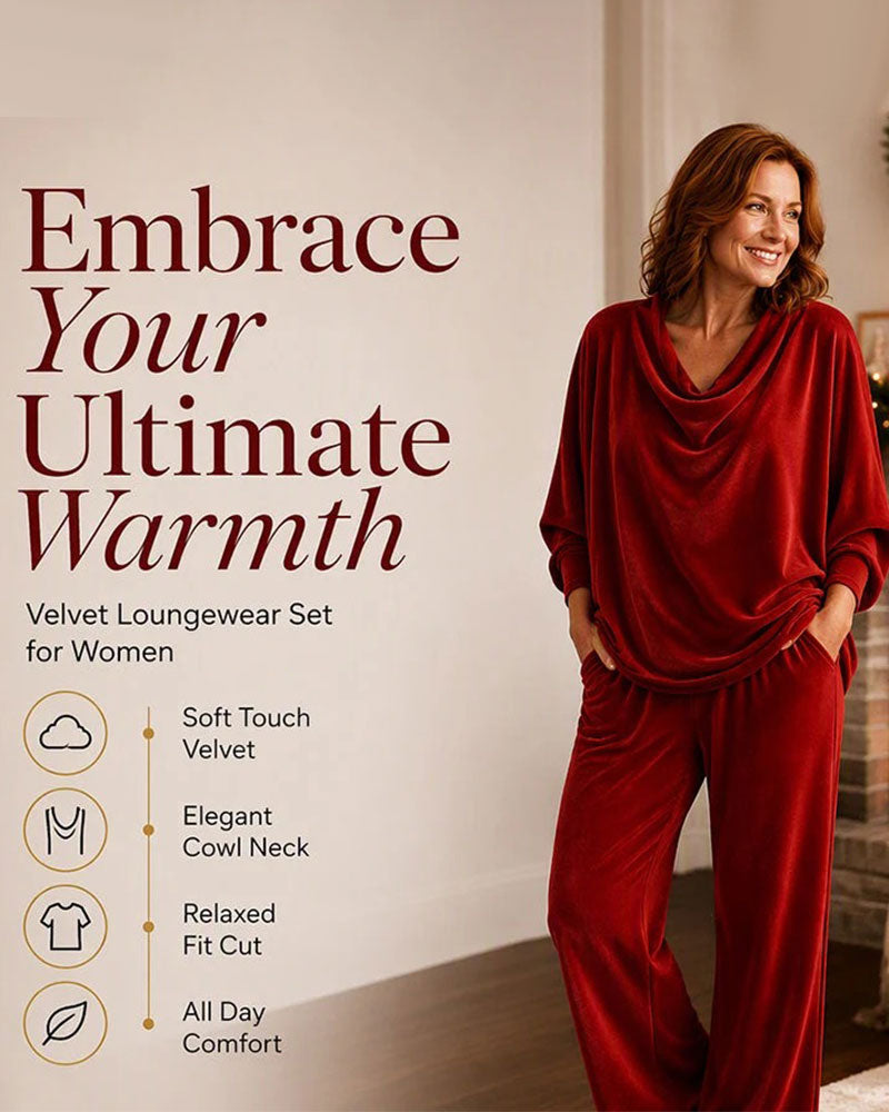 Draped Mock Neck Solid Casual Set