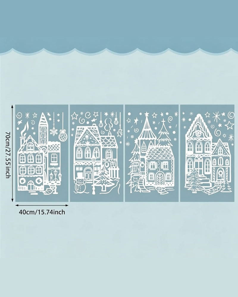 Christmas Village Window Clings