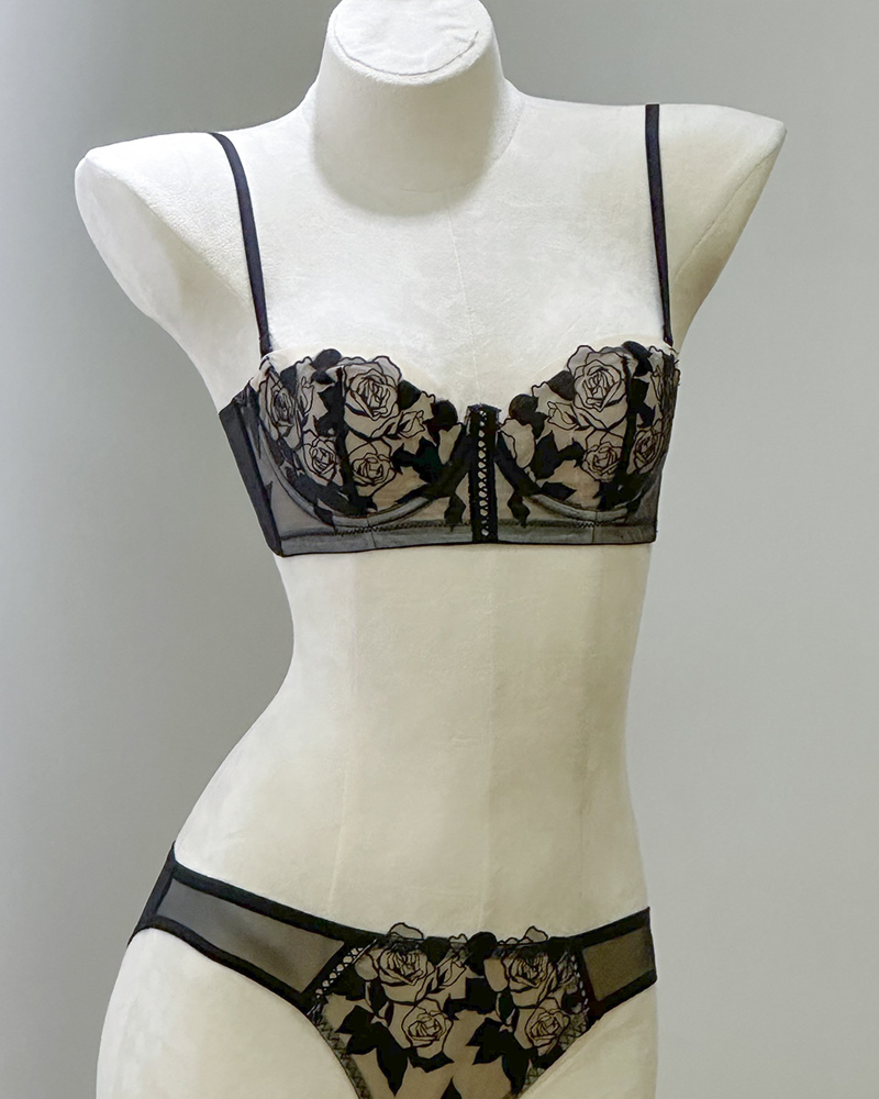 Women Ultra Thin Sexy Rose Embroidery Lace Bra