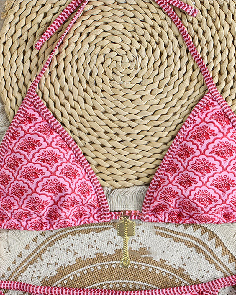 Sexy Rhombus Print Bikini