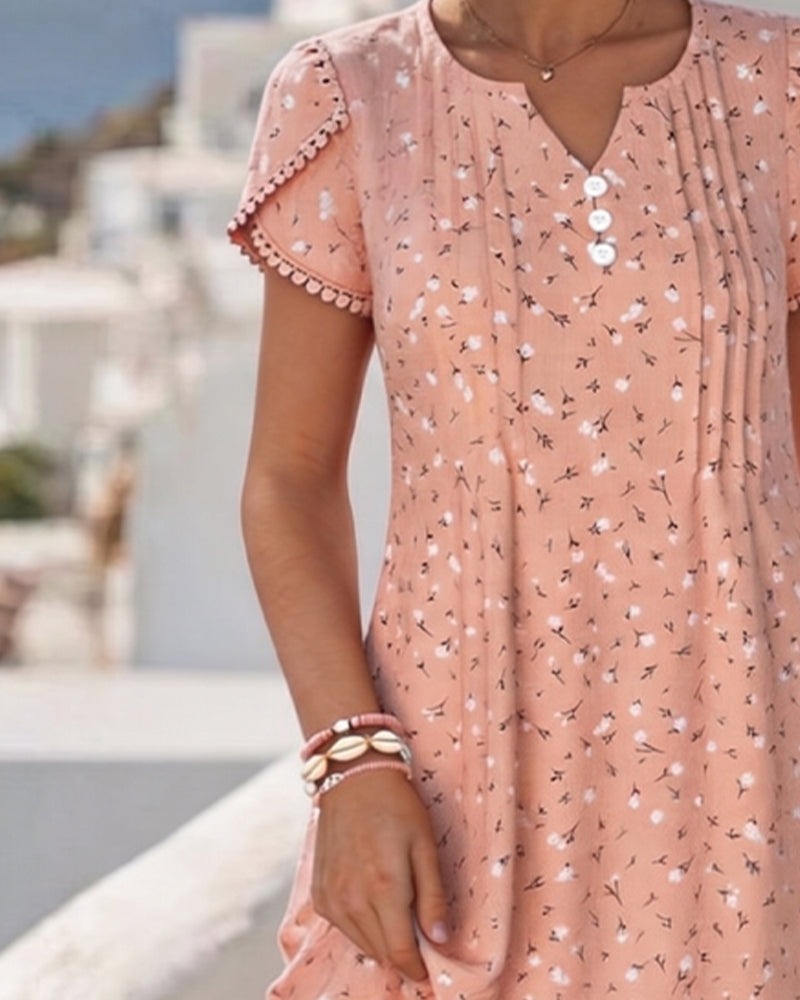 Puff Sleeve Floral Mini Dress