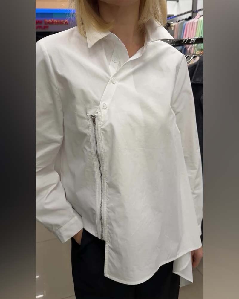 Irregular Side Zip Shirt