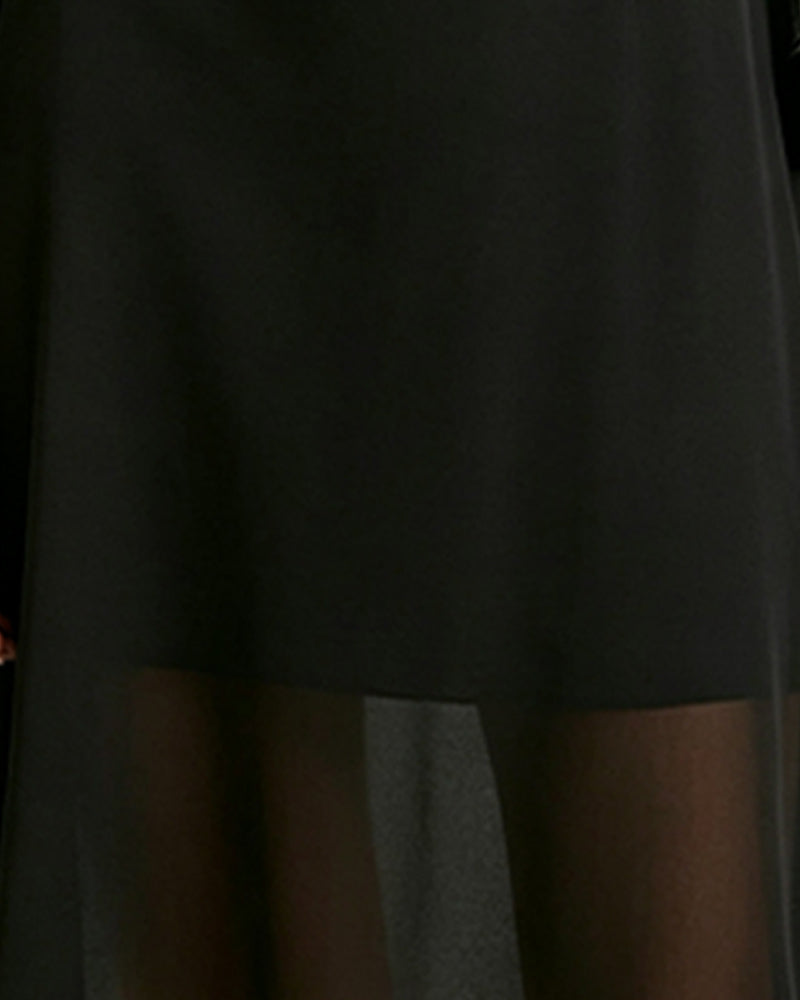 Stylish Drape Neck Sheer Dress